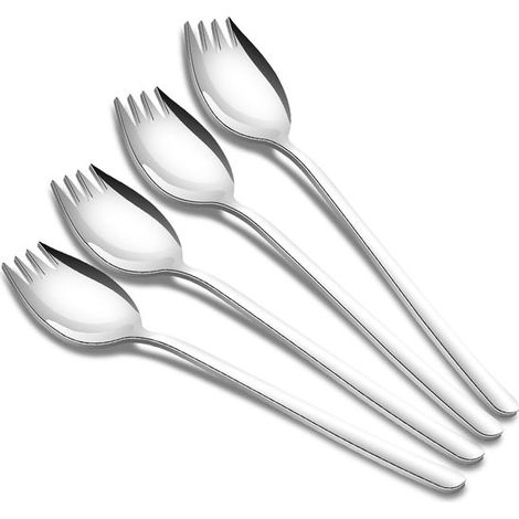 Juego de 4 cubiertos de acero inoxidable 18/10: cuchara para ensalada,19 cm,acero (1/5)