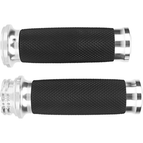 Geeignet für Motorräder, 25 mm silberne Lenkergriffe, rutschfeste Griffe aus Aluminium und Gummi.