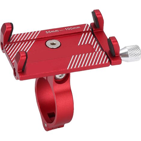 Support téléphone vélo aluminium fiable stable support pour VTT moto navigation rouge (1/5)