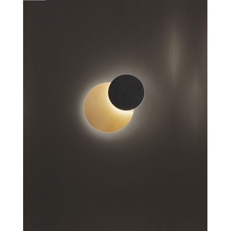 Applique LED Orientable en Métal et Aluminium, Finition Or et Noir Mat, 22W 3000K, Design Moderne pour Intérieur, 1877 Lumens - Marque Perenz