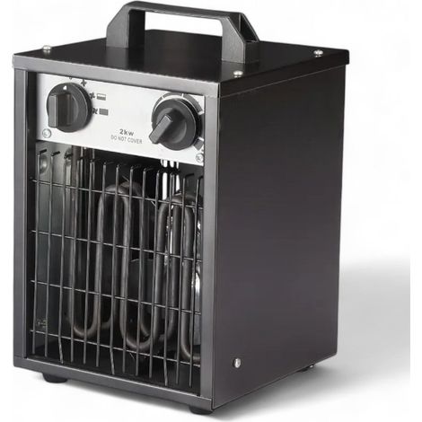 Generatore di aria calda elettrico potenza 2 kW per riscaldamento ambienti interni altezza 35 cm larghezza 25 cm peso 3.8 kg