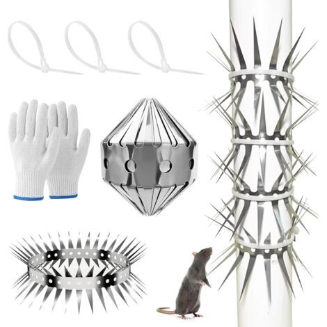 Ceinture Anti Chats pour Arbre et Gouttière, Piege a Fouine, Ceinture Anti Martres 100CM, Protection Contre Les Martres, Protection Anti-martre en Acier Inoxydable, pour Tuyaux,Maisons,Arbres (1/4)