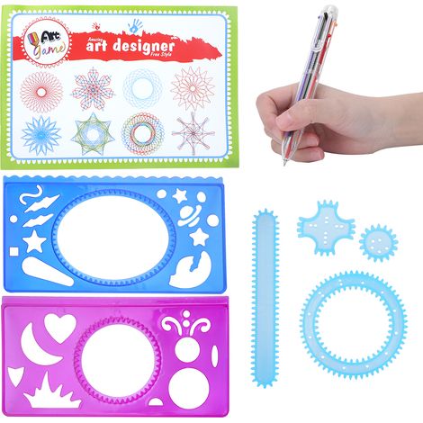 Gabarit de dessin, règle géométrique, ensemble de règles à dessiner, outil de papeterie pour enfants (1/5)