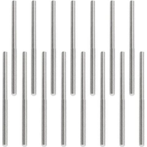 15 Stück M6 x 100 mm Gewindestangen, Edelstahl M6 Gewindestangen, Vollgewinde Edelstahl Gewindestangen, Bolzen, Vollgewindestange