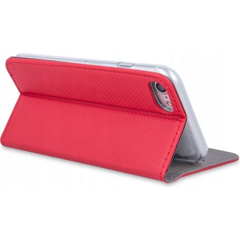 Custodia per HUAWEI HONOR 7X SMART MAGNET BOOK CASE ROSSA + VETRO (1/4)