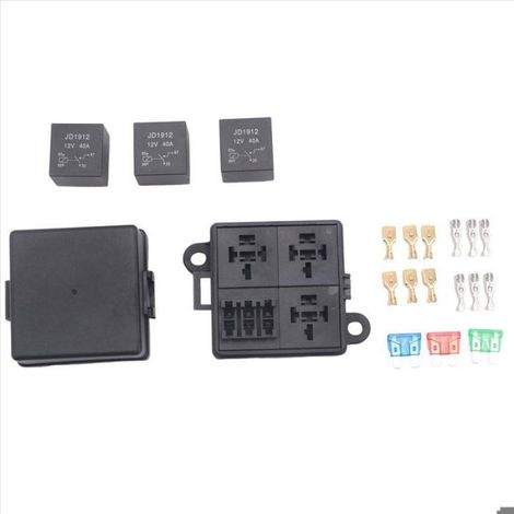 Porte-Fusible - Relais ATO 4 Broches - 12 V 40 A - Pour Automobile Moto Camion - 2 Pièces (1/5)