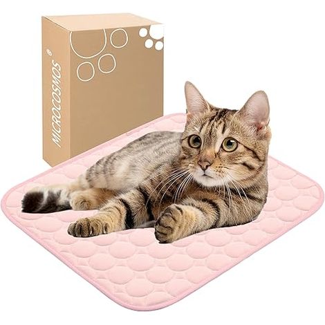 Tapis de refroidissement pour chiens - Tapis de, antidérapant - polyester - 62×50 cm - M - Convient aux chiens et chats - Rose (1/5)