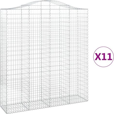 Maison Exclusive - Gabionen mit Hochbogen 11Stk. 200x50x220/240cm