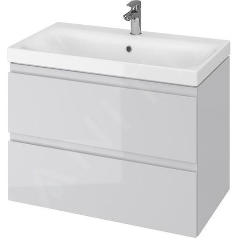 Cersanit Moduo - Meuble-lavabo, 57x80x45cm, 2 tiroirs, gris S929-007 (1/2)