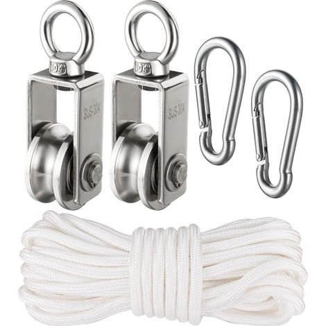 Heberolle mit 2 Lagern, Seilrolle, 34-mm-Rolle, Hebering 304, U-Nut (1/5)