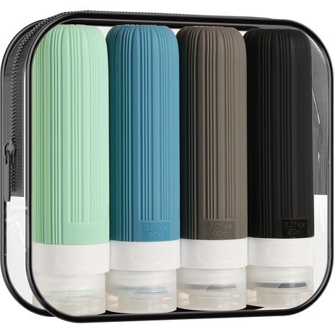 Flacons de toilette de voyage - 1 set, 85ml (3oz) approuvés TSA séparable portable - Voyage (1/4)