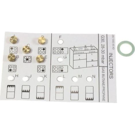 Kit injecteurs gaz butane pour Cuisiniere BEKO 4431930003