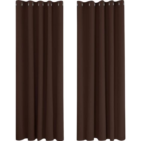 2 Pièces Rideau, Œillets, Isolant Thermique, Occultant, Polyester, Chambre Salon