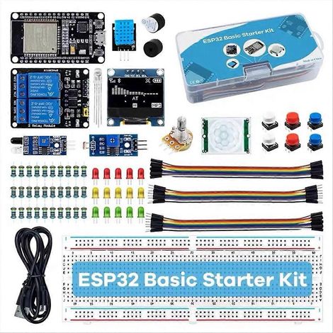 Kit ESP32 pour ESP-32S, carte de développement Wi-Fi IoT, kit d'apprentissage DIY avec tutoriel et IDE inclus. (1/5)