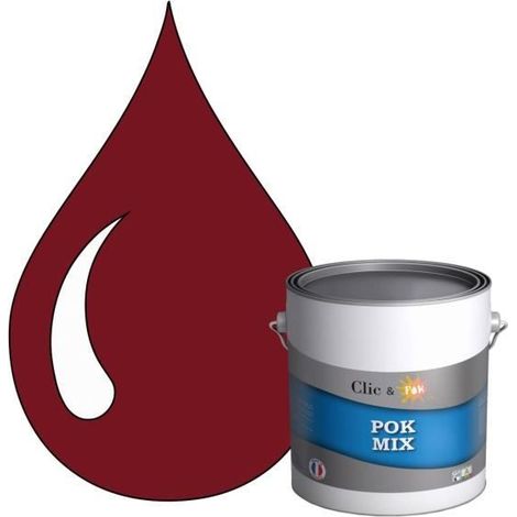 Peinture d'Accroche et Finition Acrylique Satinée - POK - POK MIX - RAL 3004 - Rouge Pourpre - 3L (1/4)