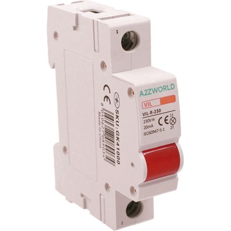 Indicatore Luminoso Modulare 1P 1M AC 230V IP20 VIL, Colore Disponibili Blu Rosso Verde (Rosso) (1/3)