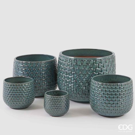 EDG Vaso Cachepot Riquadri Bombato H 38 (1/4)