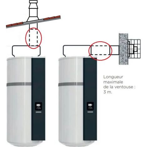 Verlängerung Saugnapf Horizontal Aeromax 80/125 THERMOR - 354642