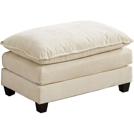 Pouf Ottoman Cloud en Velours Beige pour Salon et Chambre (1/5)