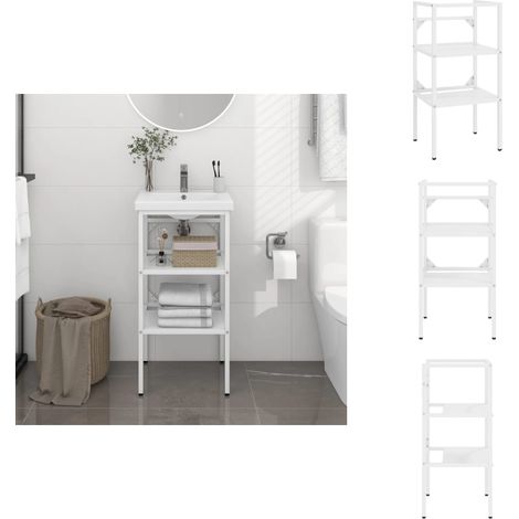 Cadre de lavabo de salle de bain Blanc 40x38x83 cm Fer - Cadre De Lavabo De Salle De Bain - Cadres De Lavabo De Salle De Bain - Cadre De Lavabo - Support De Lavabo (1/5)