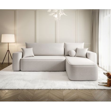 Ecksofa Schlafsofa Sofa AGEPO Stoff Curio Creme Ottomane Rechts (1/5)