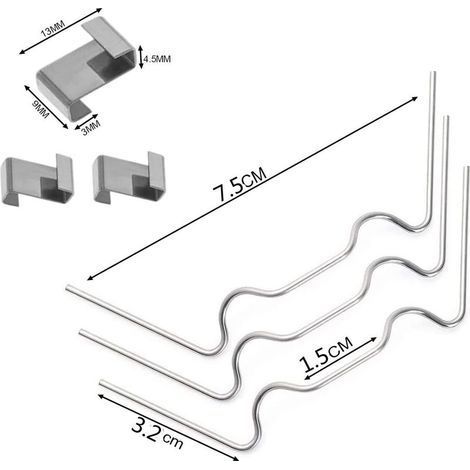 100 Pcs Clips de fixation pour vitre de verre à effet de serre en acier inoxydable (avec 50 clips de fil W pour vitrage en serre et 50 clips de chevauchement en Z pour vitrage de serre) (1/4)