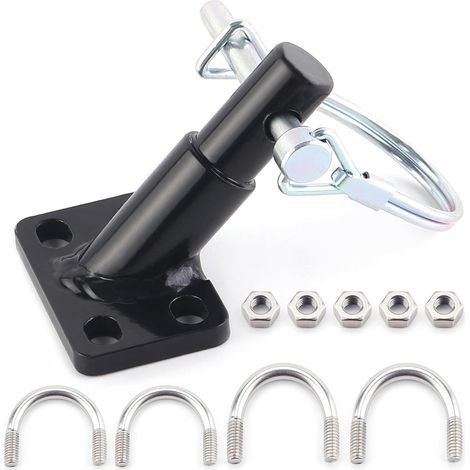 Attelage de remorque de vélo - Fixation universelle pour remorque et - Connecteur en métal noir avec matériel (1/5)