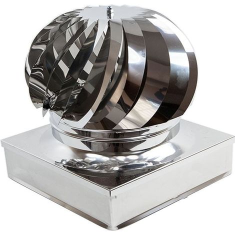 Fumaiolo da 32x52cm base rettangolare tipo radiante eolico inox aisi 304 (1/3)