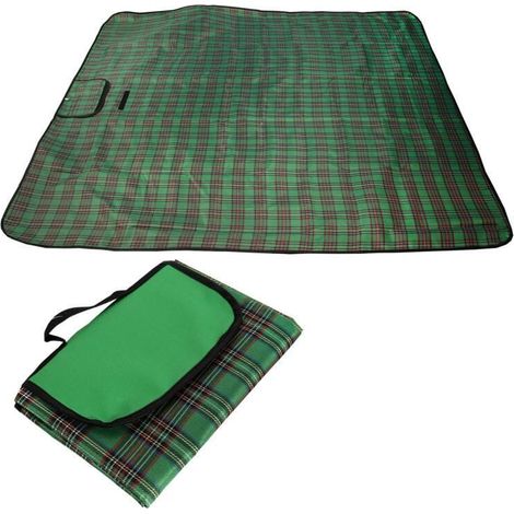 Telo da picnic con coperta impermeabile 145x180 cm, verde - Portatile e comodo per la spiaggia, il campeggio e i picnic (1/4)