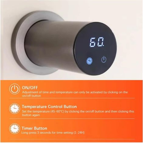 Toallero eléctrico de baño color oro cepillado, secador de toallas inteligente de secado rápido, acero inoxidable, cableado oculto, soporte para toallas eléctrico (negro, 2 barras, 110 V) (1/4)