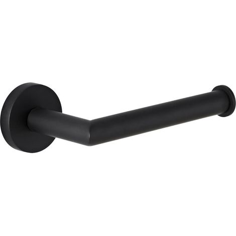 Milano Nero Round Wall Mounted Bathroom Toilet Roll Holder - Black (1/5)