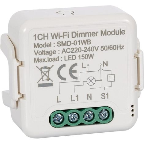 Interruttore Wi-Fi TRIAC Regolatore Compatibile con Pulsante Bianco