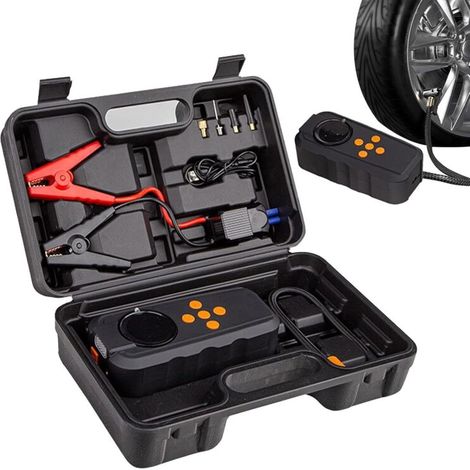 Car Air Pump, LED Display, Portable Car Charger, Multiple Charging Ports, Enhanced Safety Features, 28cm x 14.60cm x 9.30cm, for Vehicles, Motorcycles, Bicycles (1/5)