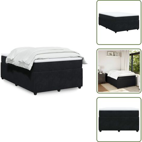 Boxspringbett mit Matratze Schwarz 120x190 cm Samt - Boxspringbett - Boxspringbetten - Bett - Bett Mit Stauraum (1/5)