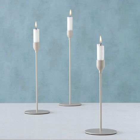 Boltze Malte candelabros metálicos beige 23 28 33 cm (1/3)