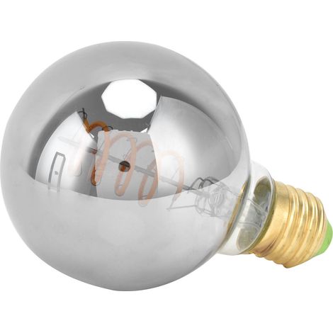 Ampoule LED à filament G80, culot E27, style vintage, 4 W, 220 V, lumière chaude, finition gris électroplaqué (1/5)