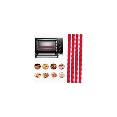 Ofenrostschoner – 4er-Set hitzebeständiger Silikonschoner zum Schutz vor Verbrennungen und Brandflecken, Küchenzubehör und -utensilien, 35,5 cm lang (rot) – Crezuo