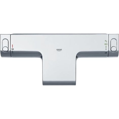Grohe – Mitigeur mural thermostatique bain/douche – Bec cascade XL – Finition chromée – Limiteur de température – Économie d'eau (1/3)