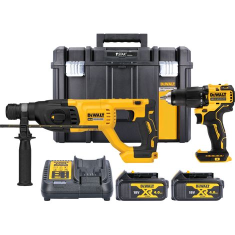 Dewalt DCK2070M2T 18v XR Brushless SDS + Combi Twin Kit DCD709 + DCH133 2x4ah (1/5)