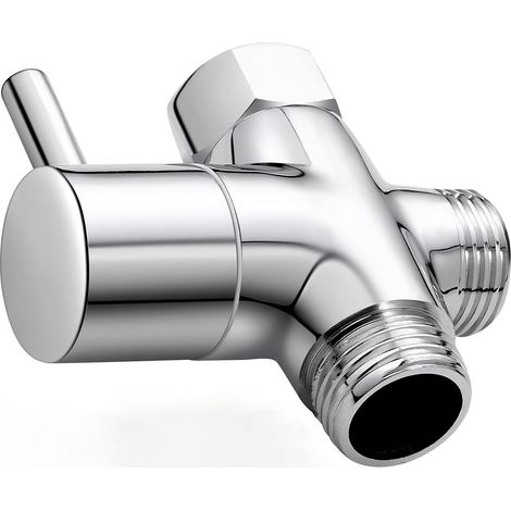 Beijiyi – Vanne de douche en laiton à 3 voies – Adaptateur en T G1/2' – Valve inverseur anti-fuite – Placage chromé pour salle de bain