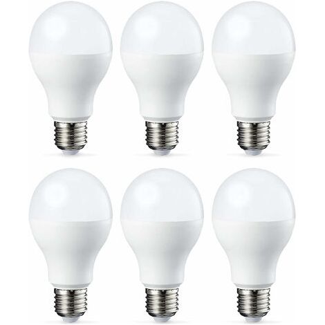 Pair - Lot de 6 ampoules LED Culot Edison à vis E27 18 W (équivalent 180 W) Blanc froid Intensité non variable (1/3)