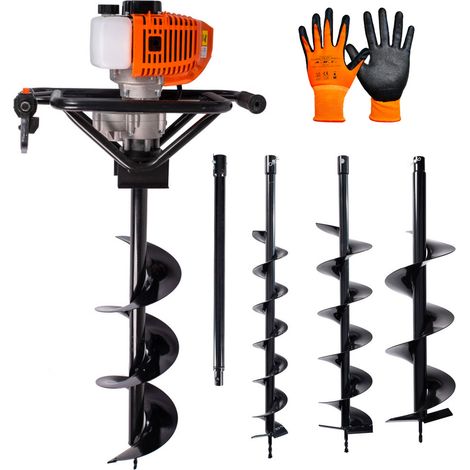 Trivella a scoppio 52cc 2 tempi 3 punte da 100 150 200 mm e prolunga in omaggio