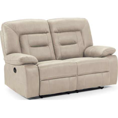 Canapé de relaxation 2 places en newnobuck beige - OVIEDO (1/4)