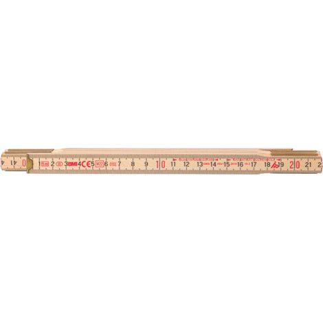 BMI Metre pliant bois blanc, Longueur : 1m