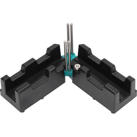 Outil de coupe d'angles d'onglet, instrument de gabarit de mesure 2 en 1 ABS noir haute précision (1/5)