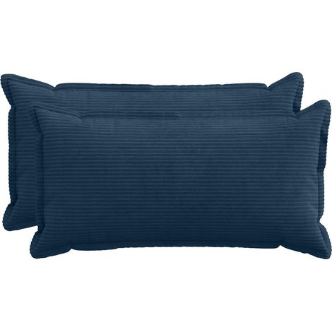 Housse de coussin 2 pc HOUTEN Bleu marine 40 x 80 cm vidaXL