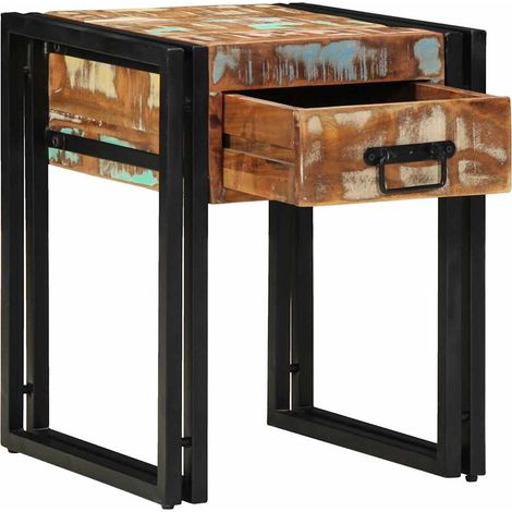Table d'appoint-Table basse-Table Salon 40 x 40 x 50 cm Bois recyclé massif et métal 528407 (1/4)