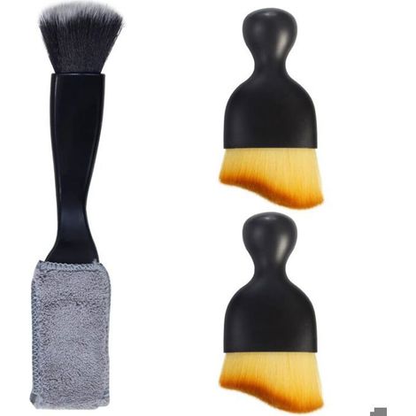 Lot 3 brosses poussière intérieur voiture, kit nettoyage doux pour tableau bord voiture camion SUV camping-car (1/4)