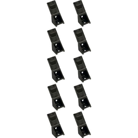 Cyclingcolors – Lot de 10 taquets d'assemblage plastique noir – Équerre Systemtac – Renfort pour fixation meubles et étagères – Dimensions 24x23mm (1/2)