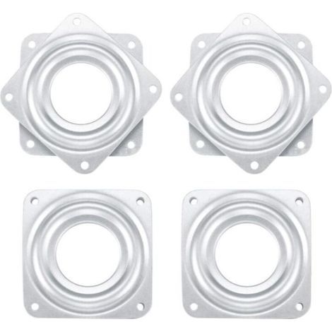 [JAMAIS UTILISÉ] Lot de 4 roulements à billes rotatifs carrés avec plaque de roulement à billes en acier, (7,6 cm/68 kg) plaque pivotante à 360 degrés pour table TV (1/4)